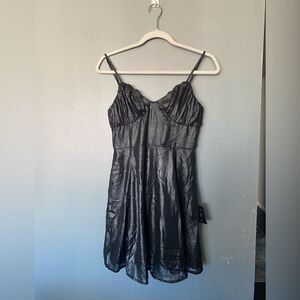 NWT Lulus shimmering little black mini dress S